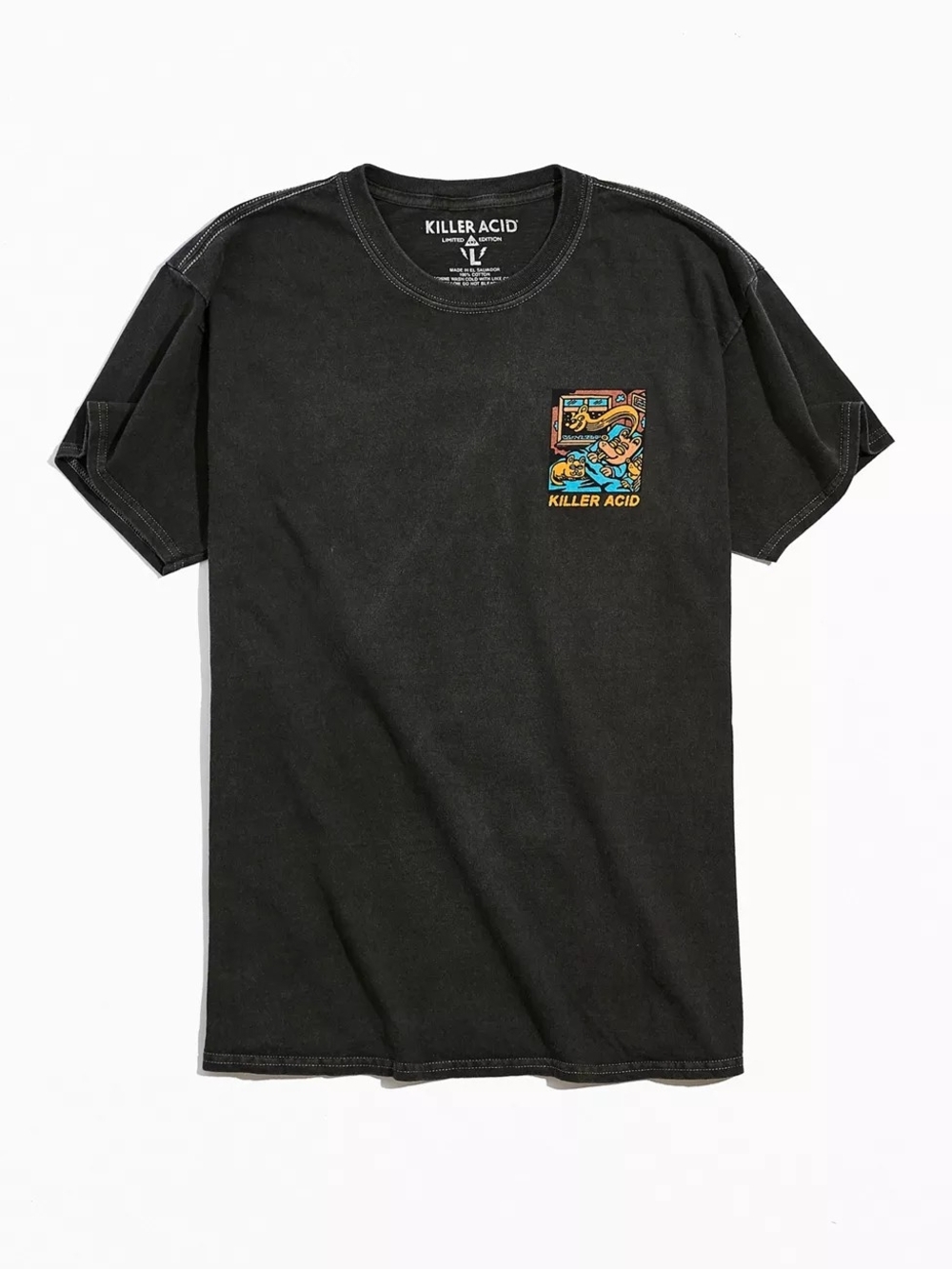 Killer Acid. Black Graphic Tee. Size Medium.